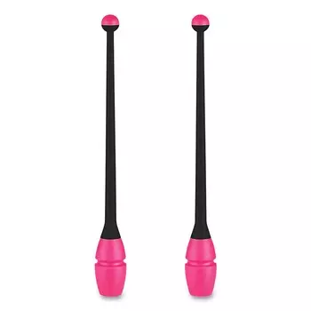 Булавы для художественной гимнастики Indigo 36 см, пластик, каучук, 2шт IN017-BKP черный-розовый