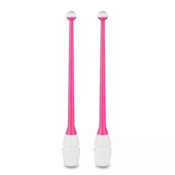 Булавы для художественной гимнастики Indigo 45 см, пластик, каучук, 2шт IN019-PW розовый-белый