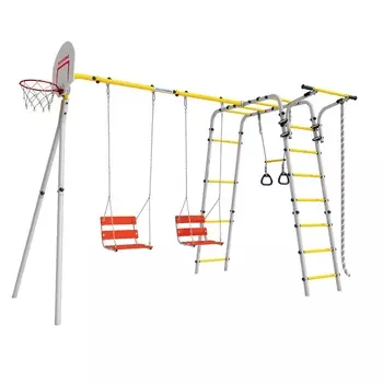 Дачный комплекс Romana Акробат 2 + ЦЕПНЫЕ качели 103.19.05 серый\жёлтый