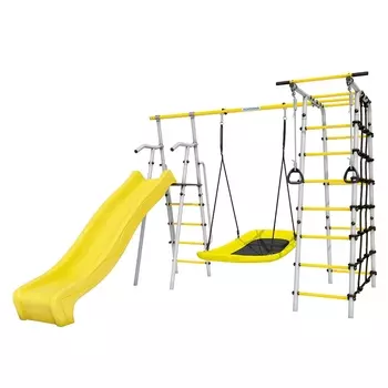 Дачный комплекс Romana Богатырь MAX + ЛОДКА качели 103.07.07 серый\жёлтый