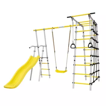 Дачный комплекс Romana Богатырь + ПЛАСТИКОВЫЕ качели 103.07.06 серый\жёлтый