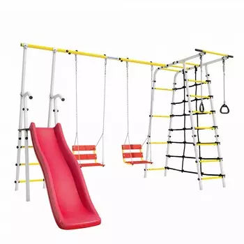 Дачный комплекс Romana Богатырь Плюс 2 + цепные качели 103.12.06 белый\желтый