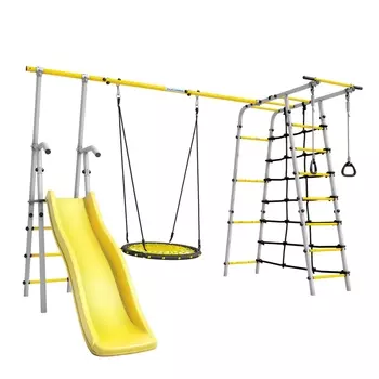 Дачный комплекс Romana Богатырь Плюс 2 + ГНЕЗДО качели-гнездо 80 см 103.12.06 белый\желтый Копия1