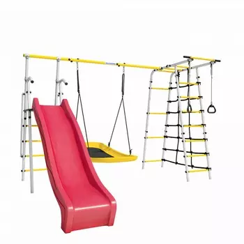 Дачный комплекс Romana Богатырь Плюс 2 MAX + ЛОДКА качели 103.12.07 белый\жёлтый