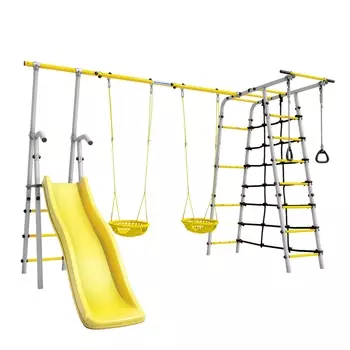 Дачный комплекс Romana Богатырь Плюс 2 + СЕТКА качели 103.12.06 серый\жёлтый