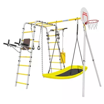 Дачный комплекс Romana Fitness + ЛОДКА качели 103.20.05 серый\жёлтый