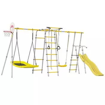 Дачный комплекс Romana Лесная поляна-3-PRO с горкой 900 мм комплект №3 серый\жёлтый