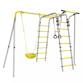 Дачный комплекс Romana Весёлая лужайка-2 + СЕТКА качели R 103.25.04 серый\жёлтый