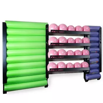 Держатель настенный для 20 цилиндров и до 20 мячей для пилатес Makario MA-CPYB-3