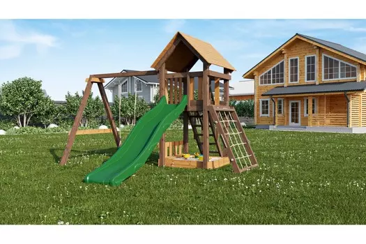 Детская площадка Лес Чудес Удачная 2 ЛЧ-УД-2-ЗО золотой тик - орех