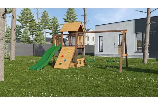 Детская площадка Лес Чудес Удачная 4 ЛЧ-УД-4-ЗО золотой тик - орех