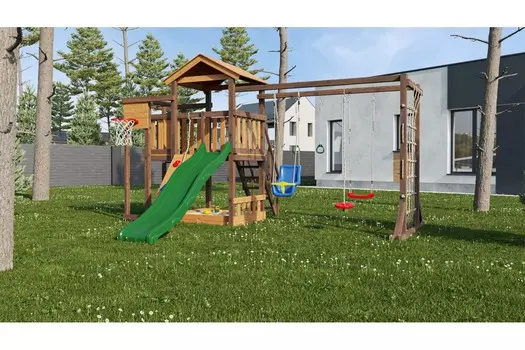 Детская площадка Лес Чудес Удачная 7 ЛЧ-УД-7-ЗО золотой тик - орех