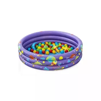 Детский надувной бассейн 102х25см, 101л, от 2 лет Bestway Галактика, с мячами и игрушками 52466