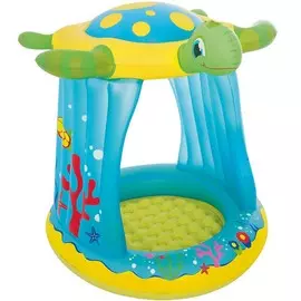 Детский надувной бассейн 109х96х104см Черепашка, с навесом и надувным дном Bestway 52219