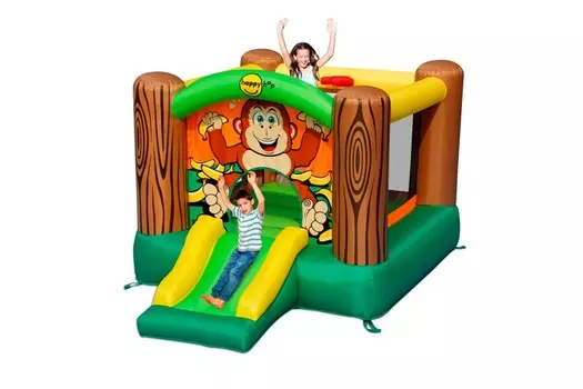 Детский надувной батут с горкой Happy Hop Дружба 9201G