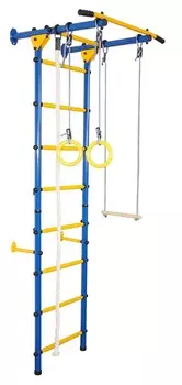 Детский спортивный комплекс Юный Атлет Пристенный -Лайт синий-желтый