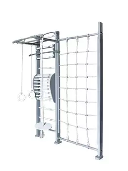 Детский спортивный комплекс Perfetto Sport quot;Scala in legno con rete 1 quot;grigio PS-127