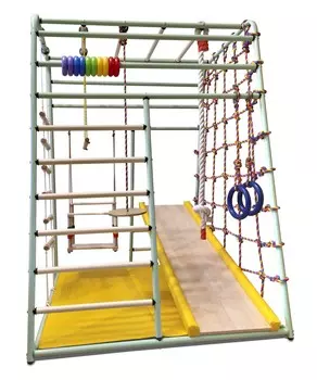 Детский спортивный комплекс Вертикаль Веселый Малыш NEXT горка мягкий бортик, фисташковый