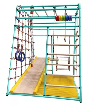 Детский спортивный комплекс Вертикаль Веселый Малыш NEXT горка мягкий бортик, изумрудный