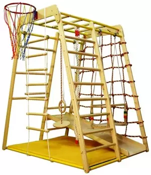 Детский спортивный комплекс Вертикаль Веселый Малыш Wood горка фанерная