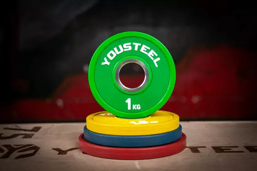 Диск 1,0кг, каучук, тренировочный, зеленый YouSteel