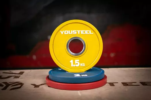 Диск 1,5кг, каучук, тренировочный, желтый YouSteel