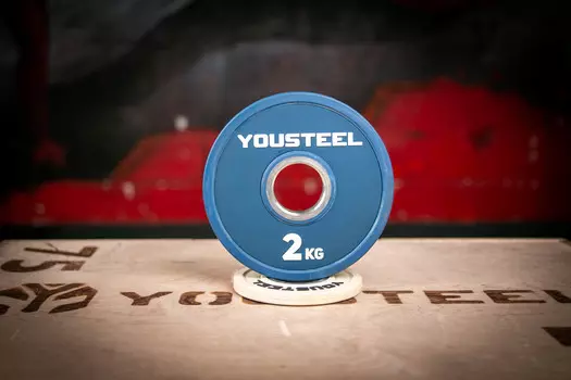 Диск 2,0кг, каучук, тренировочный, синий YouSteel