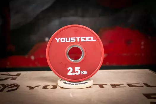 Диск 2,5кг, каучук, тренировочный, красный YouSteel