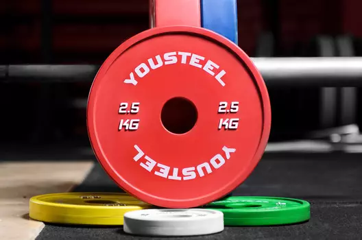 Диск 2,5кг, полиуретановый, тренировочный, красный YouSteel