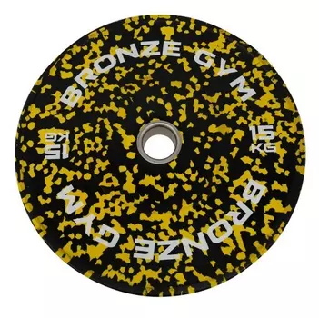 Диск бамперный 15кг Bronze Gym BGBMC15 камуфляж желтый