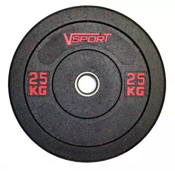 Диск бамперный 25кг V-Sport FTX-1037-25 черный