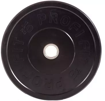 Диск для штанги Profi-Fit каучуковый, черный, d51 10кг
