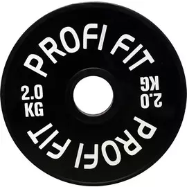 Диск для штанги Profi-Fit каучуковый, черный, d-51 2кг