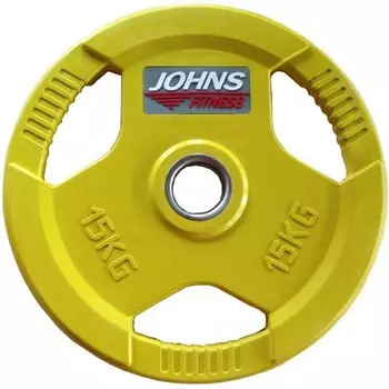 Диск обрезиненный 15кг Johns 91010 -15С желтый