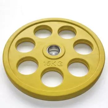 Диск обрезиненный 15кг Johns DR71023 -15С желтый