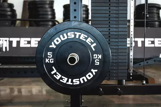 Диск каучуковый для штанги YouSteel тренировочный черный 5кг