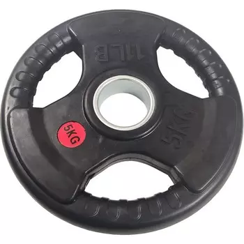 Диск обрезиненный 5 кг Sportex (d26 мм) E36833 чёрный