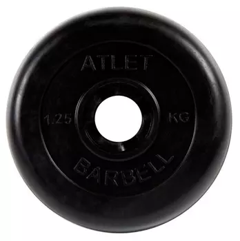 Диск обрезиненный d26мм MB Barbell MB-AtletB26-1,25 1,25кг черный