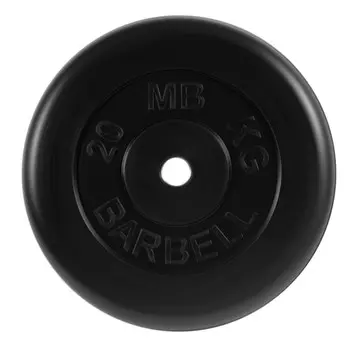 Диск обрезиненный 20 кг MB Barbell MB-PltB26-20 черный