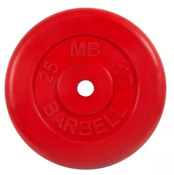 Диск обрезиненный d26мм MB Barbell MB-PltC26-25 25 кг красный