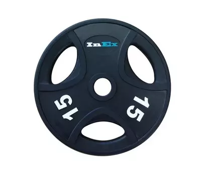 Диск обрезиненный Inex GMAX с 3 отверстиями, GRP-N-15KG, черный