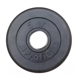 Диск обрезиненный ProfiGym D51 мм чёрный 5,0 кг ДТР-5/51