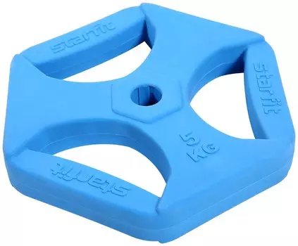 Диск обрезиненный с хватами 5 кг Core Star Fit BB-205 синий