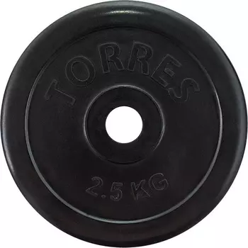 Диск обрезиненный Torres 2,5 кг PL50692, d.25мм