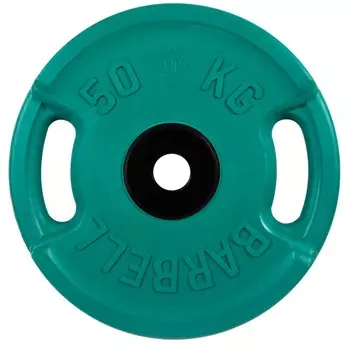 Диск олимпийский d51мм евро-классик с ручками MB Barbell MB-PltСS-50 50 кг зеленый