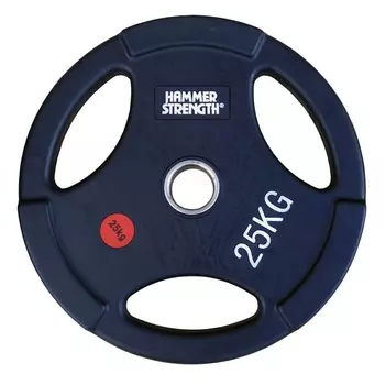 Диск олимпийский обрезиненный Pangolin с 3-мя хватами, цвет черный, 25кг WP074B