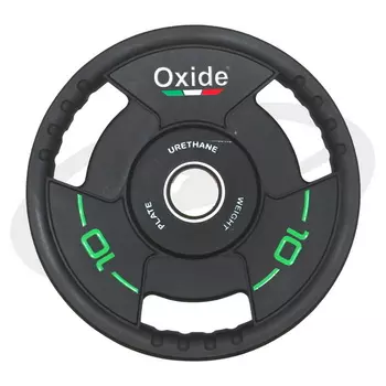 Диск олимпийский Oxide Fitness OWP02 D50мм полиуретановый, с 3-мя хватами, черный 10кг.