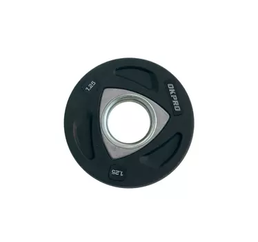 Диск олимпийский полиуретановый 1,25 кг OKPRO OK2037A-125-G серый лого