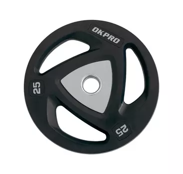 Диск олимпийский полиуретановый 25 кг OKPRO OK2037A-2500-G серый лого