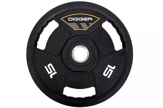 Диск олимпийский полиуретановый 3-х хватовый 15кг Hasttings Digger HD51C3A-15